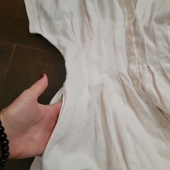 Anthropologie The Tobie Linen Shirt Dress Womens S Midi Vintage Charming Basic - Picture 5 of 8